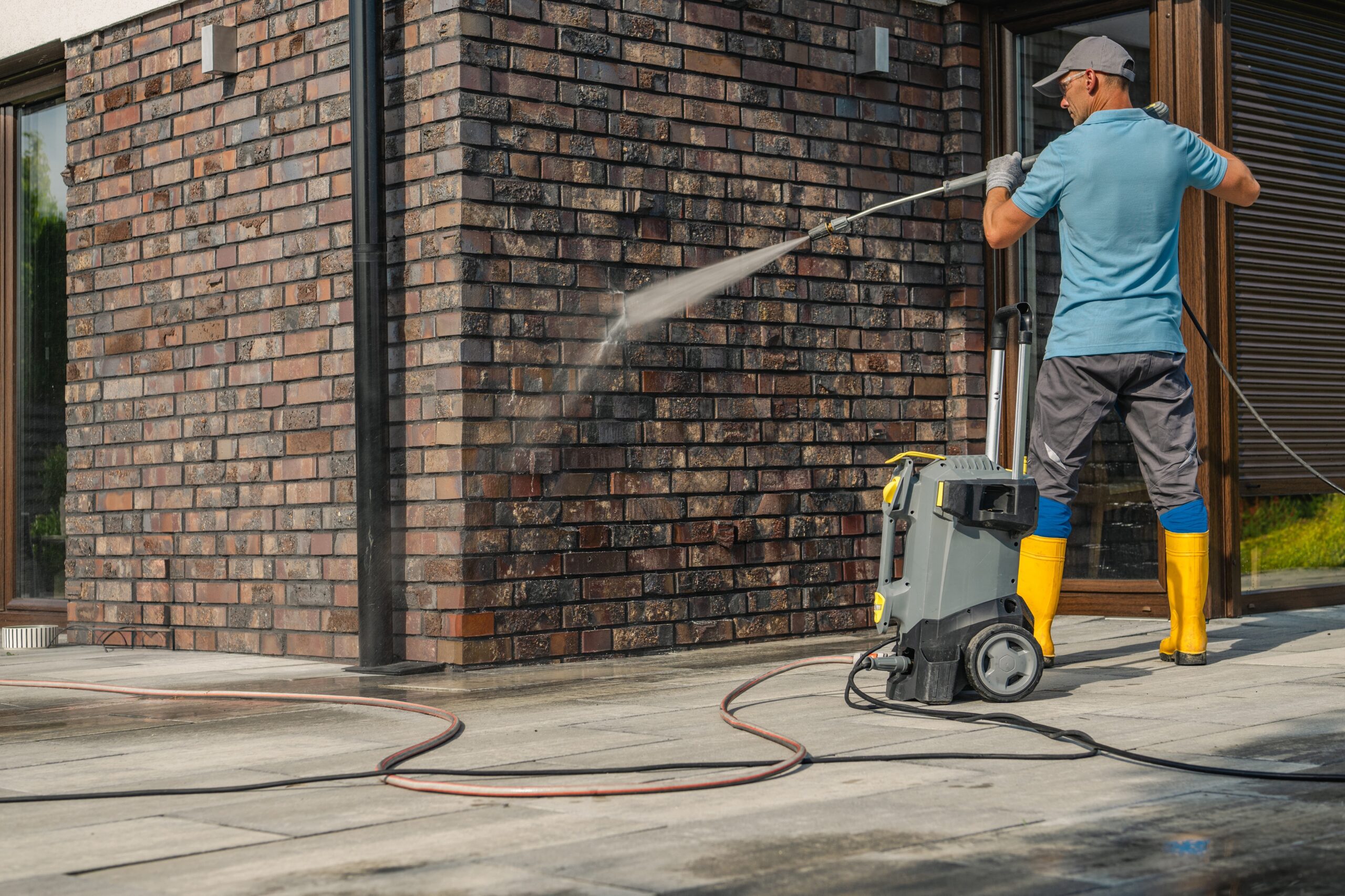 Residential driveway pressure washing result in Beverly Hills